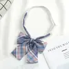 Flor de Cuello Pequeña Estilo Preppy Forro de Uniforme Escolar Corbata de Lazo JK Traje de Marinero Holgazán Libre Corbata de Lazo Cuadros Camisa Uniforme Estilo Japonés para Mujer