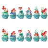 Decoraciones para Pasteles de Cumpleaños Transfronterizas Suministros de Decoración para Fiestas de Cumpleaños de Niñas Princesas Sirenas
