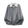 Artículo popular transfronterizo Marca de personalidad de moda Suéter de punto falso de dos piezas Suéter con solapa Ropa de punto para hombre Fábrica de prendas de punto Venta directa