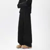 Calça Jogger Deconstruída com Barra Curva Estilo Americano para Homens, Outono e Inverno com Forro de Fleece, Marca Tendência, Caimento Solto, Calça Esportiva, Calça de Pierna Larga Reta High Street