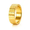 Venta Caliente de Amazon Anillo de Acero Inoxidable para Hombre de 7 mm Acero Inoxidable Tricolor Banda Lisa Anillo para Dedo Joyería de Negocios