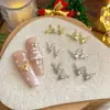 Accesorios Exquisitos de Arte para Uñas de Reno Navideño Lujo Ligero Dibujos Animados Tridimensionales Broca para Uñas de Aleación Navideña Accesorios Portátiles Venta al por Mayor