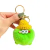 Llavero de haba pequeña de pelo sintético colgante de felpa hecho a mano llavero de alto valor de color llavero diy regalo de nicho elfo