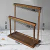 Soporte de madera maciza color nogal para collares, Estante de almacenamiento para pulseras, Soporte de exhibición de joyas para rosarios budistas, Cadenas de suéter y pulseras