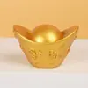 Adorno Qi Qi Fortuna Yuanbao Artesanía de Resina Yuanbao Realista de Oro Sólido Decoración Regalo