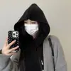 Xale Estilo Coreano com Capuz de Tricô Atmosférico Chapéu de Inverno Quente e Cachecol Integrados Proteção de Orelha em Tricô Chapéu de Lã