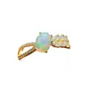 Anillo Popular de Ópalo Blanco Natural al por Mayor de Fábrica Plata S925 Incrustado Piedra Principal 5*7 Joyería de Lujo Venta Directa de Fábrica