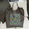 Bolso de Hombro Bordado Estilo Bohemio Bolso de Gran Capacidad Moda para Mujer Bolso Tote Bordado Cruzado Versátil Casual