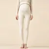 Leggings de maternidad para primavera, otoño e invierno, hechos de terciopelo alemán, cálidos, forrados de felpa, engrosados, adecuados para usar como prenda exterior o interior, con cintura alta y soporte ajustable para el vientre, se pueden usar como pantalones para dormir