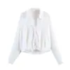 U Estilo Europeu e Americano Transfronteiriço 2026 Nova Moda Elegante Amazon Atacado Feminino Blusa Camisa Manga Longa Gola Lapela