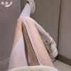 Medias de Pintura de Deseo Otoño Delgadas para Mujer Comprimidas Sexy de Una Pieza Lunares Seda Negra Anti-Desgarro Talla Grande Blancas Medias Desgarradas a Mano