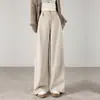 [Patrón de espiga de lana] Nuevos Pantalones de Traje Drapados de Cintura Alta Otoño/Invierno 2026 Acetato Amigable con la Piel Adelgazantes Suaves Casuales