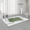 Alfombra Japonesa para Sala de Estar Estilo Wabi-Sabi, Antideslizante y Resistente a Manchas, Felpudo de Terciopelo de Cristal, Alfombra Imitación Sisal