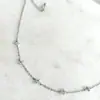 Amazon Transfronterizo Nuevo Diseño Miniatura Flor Plateada Cristal Collar Cadena de Clavícula Moda Joyería Regalo para Niñas