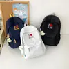 Mochila estilo universitario coreano para estudiantes hombres y mujeres, bordada con corazones, gran capacidad, mochila ligera para estudiantes de secundaria y preparatoria