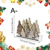 Jingyu Transfronterizo Madera 2D Árbol de Navidad Portarrollos de Papel Higiénico Decoración de Mesa Festiva Navideña Adorno Estante de Almacenamiento para Servilletas