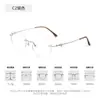 Nuevas gafas de moda sin montura para mujer, oro rosa, con diseño geométrico multifacético incrustado de diamantes, efecto adelgazante, modelo K3007