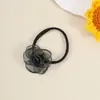 Acessórios de cabelo infantis transfronteiriços europeus e americanos, tiara fina de malha com florzinha macia e não apertada para bebê, tiara de proteção de fontanela para bebês