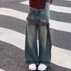 Jeans acampanados con ribete de encaje para niña, pantalones elegantes de otoño para niña, pantalones rectos estilo coreano para niños mayores, modernos