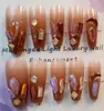 Uñas con Temperamento Fresco Llevando Diamante Rosa Mariposa Uñas Postizas Deseo Puro Piezas de Uñas Avanzadas Pegatinas para Uñas Largas