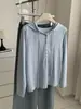 Sudadera con capucha de color liso y botón de media cremallera para mujer, camiseta de manga larga de algodón con tacto a lino, top de otoño 2026