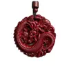 Pendente de Dragão de Mineral Cru Natural Cinábrio Areia Dourada Roxa Ano do Zodíaco Colar de Casal Pingente Venda Direta da Fábrica