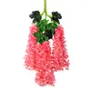Flor Artificial Transfronteriza Flor de Glicina Flor Falsa de Plástico Flor Violeta de Techo Enredadera de Pared Lugar Escénico de Boda Decoración Exterior