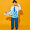Disfraces de Animación de Alto Nivel Estilo Chino para Niños y Niñas Manga Larga Estilo Nacional Set de Performance para Escenario Ropa para Ceremonia de Apertura