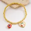 2025 Nuevo Estilo Ins Europeo y Americano Transfronterizo Pulsera de Cobre con Perlas de Corazón de Cereza Oro de 18 Quilates Elegante Versátil Accesorios para la Mano