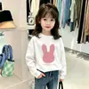 Camiseta de Manga Larga de Algodón Puro para Niñas, Linda Estampado de Dibujos Animados, Dulce y Moderna, Nueva Colección Primavera Otoño 2026, Cuello Redondo