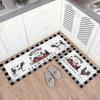 Alfombra de cocina de gallo de dibujos animados de Amazon, juego de dos piezas para cocina europea y americana, alfombrilla para pies absorbente resistente a las manchas, felpudo para el hogar