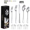 Amazon 1010 Conjunto de Talheres de Aço Inoxidável Faca Ocidental para Bife, Garfo, Colher Hotel Restaurante Colher para Mexer Café Atacado