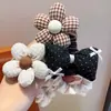 Goma para el pelo con lazo de tela para niñas, Banda elástica vintage de lunares y flores, Alta elasticidad, Suave con el cabello, Accesorio diario para el cabello de bebé