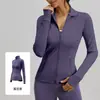 Chamarra Deportiva Casual de Retazos Color Durazno con Cuello Alto para Mujer, Bolsillos Oculta-Grasa, Corte Entallado, Top para Fitness Yoga