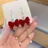 Nuevos Pendientes Rojos 2025, Dama Elegante, Cheongsam Retro, Pendientes de Estilo Antiguo Otoño e Invierno, Borlas, Lazos Largos