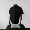 Camisa Polo Patchwork Estilo Americano, Camisa de Verano Resistente de Manga Corta para Hombre con un Ambiente Juvenil, Camiseta de Cuello Campana, Moda Casual Moderna de Media Manga