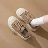 Cómodos zapatos casuales de plataforma nuevos de estilo coreano para otoño, con cordones, punta redonda, para aumentar la altura 2026 para mujeres, zapatillas para estudiantes bajitas con suelas gruesas