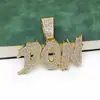 Collar Cuadrado de Aleación con Colgante de ECG de Diamantes Completos 13mm Estilo Hip-Hop Europeo y Americano