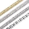 Venta al por mayor de fábrica tres filas de cadena de garra agarre para la oreja cadena densa de diamantes de imitación cadena de diamantes blanco plateado accesorios de joyería de cadena de diamantes para coser a mano DIY