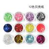 Manicure 12 Cores Glitter Lantejoulas Pequenas Lantejoulas Grandes Cola Contas Concha Vermicelli Veludo Espessura Pó Misto Joias de Unha