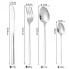 Juego de Cubiertos de Acero Inoxidable Transfronterizo, Cuchillo para Filete Estilo Occidental de Hotel, Tenedor, Cuchara, Cuchara de Postre, Juego de Regalo de Cuatro Piezas