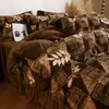 Juego de Colcha de Leche de Terciopelo Espeso Cálido de Invierno Hepburn de Cuatro Piezas, Juego de Funda Nórdica de Felpa de Franela Coral de Tres Piezas