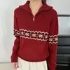 Conjunto Otoño/Invierno: Suéter de Media Cremallera para Mujer, Modelo Nuevo 2026, Camisa Base de Punto de Alta Gama con Diseño Elegante