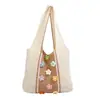 Bolsa de Punto Floral Fresca y Sencilla para Mujer, Nuevo Bolso de Mano y Bolso Cruzado Versátil Verano 2026, Bolso Tote Tejido