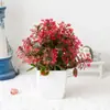 Venta Caliente Transfronteriza Planta de Simulación Planta Falsa Planta Verde Decorativa para Interiores y Exteriores Plástico Bonsái Malla 19 Hierba de Color Pequeña Planta en Maceta Pequeña