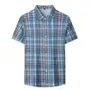 Camisa Sin Costuras Estilo Verano 2026 para Hombre, Versátil Business Casual, Transpirable, Resistente a las Arrugas, de Manga Corta para Hombres de Mediana Edad