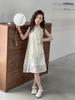 Vestido Cheongsam sin Mangas con Borlas de Estilo Chino para Niñas 2025 Verano Nuevo Moderno Vestido Chaleco para Niños Mayores, Delgado