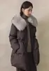 Yuyan Invierno Nueva Colección 26 Estilo Coreano Gama Alta Cuello de Zorro Cintura Ceñida Longitud Media Chaqueta de Plumas de Pato Blanco