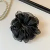 Goma para el pelo de Malla Plisada Flor en Brote Lujo Ligero Estilo Princesa Cola de Caballo Accesorio para el Cabello de Gama Alta para Mujeres