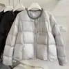 Moda Versátil Casual de Invierno 2026 Chaqueta Corta de Algodón para Mujer Cuello Redondo Holgada Acolchada Tendencia